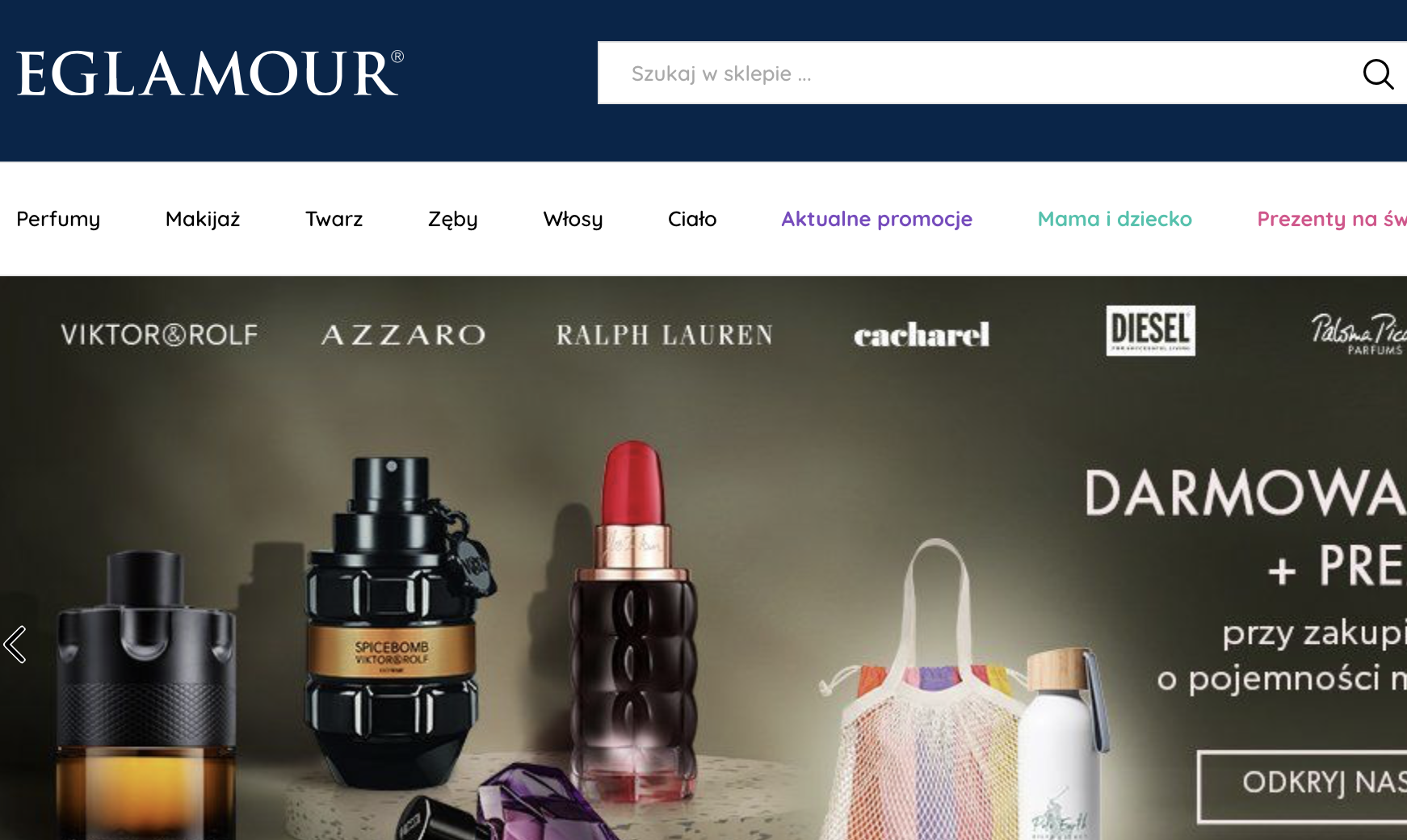 e-glamour widok sklepu internetowego
