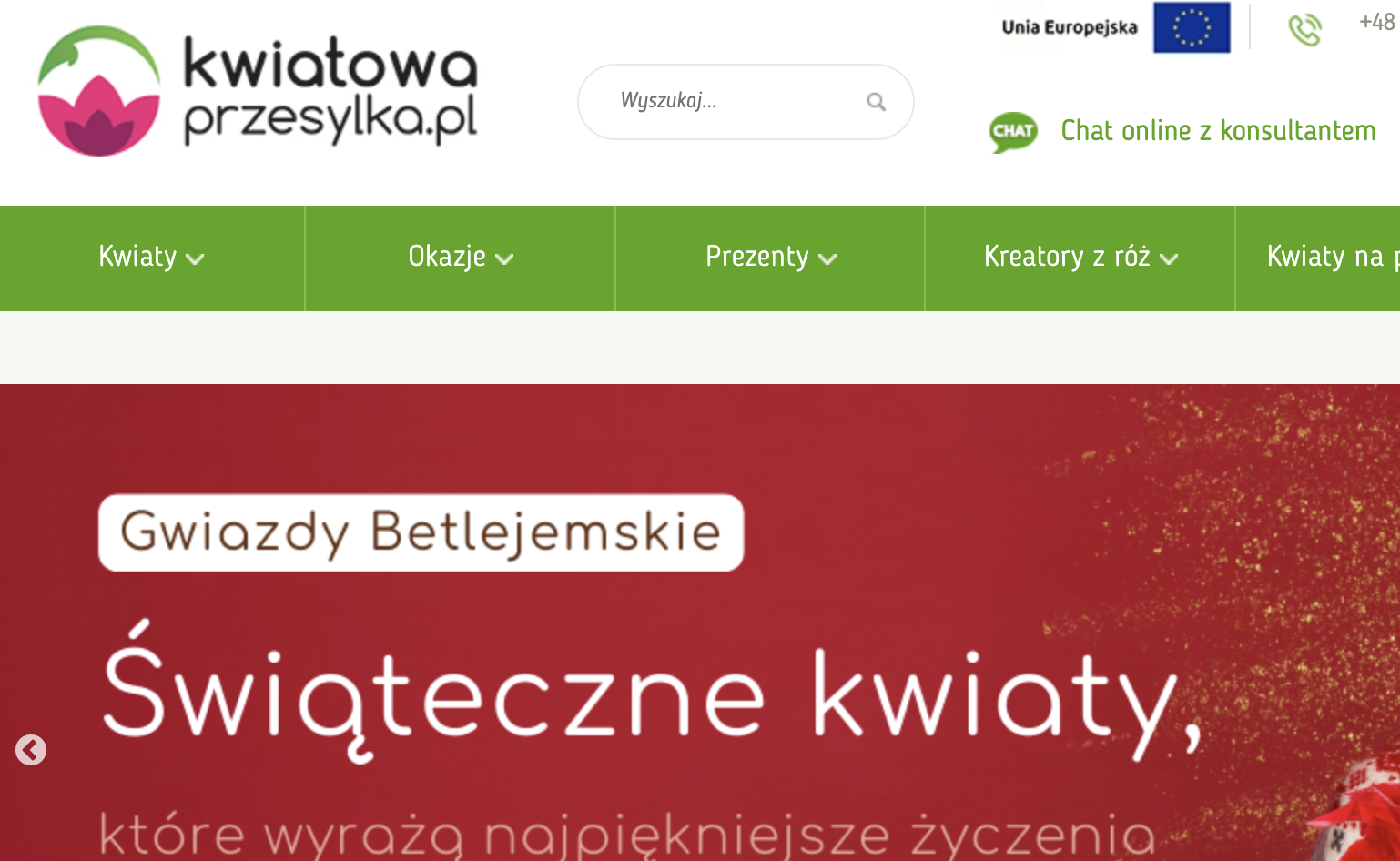 kwiatowaprzesylka.pl: widok sklepu internetowego