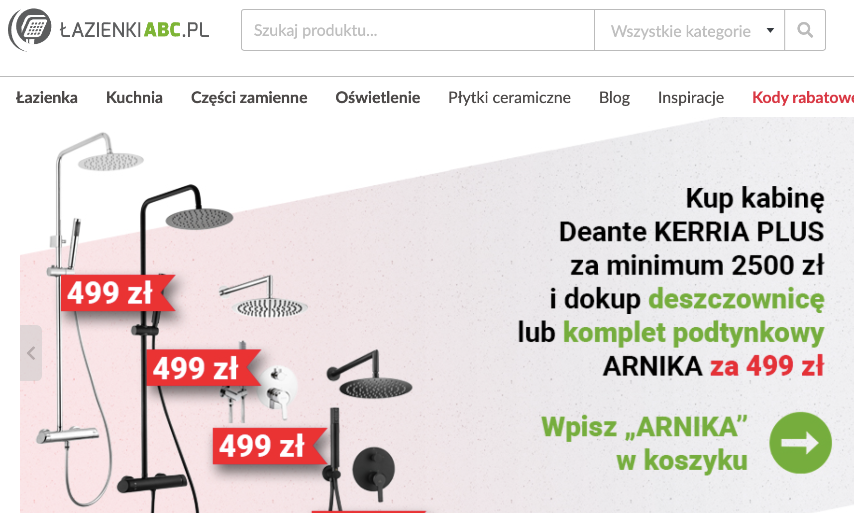 lazienkiabc.pl: widok sklepu internetowego