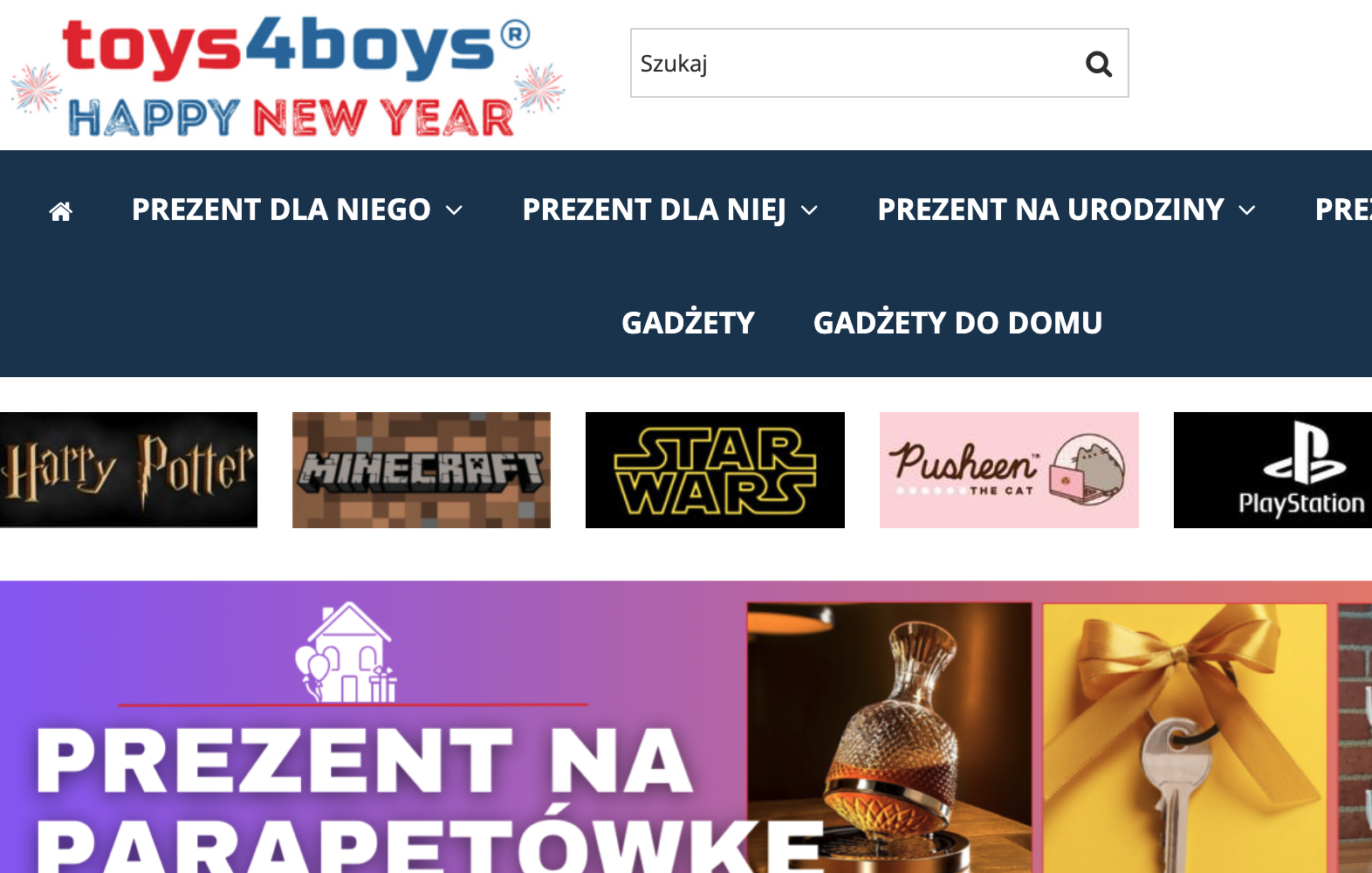 toys4boys.pl: widok sklepu internetowego