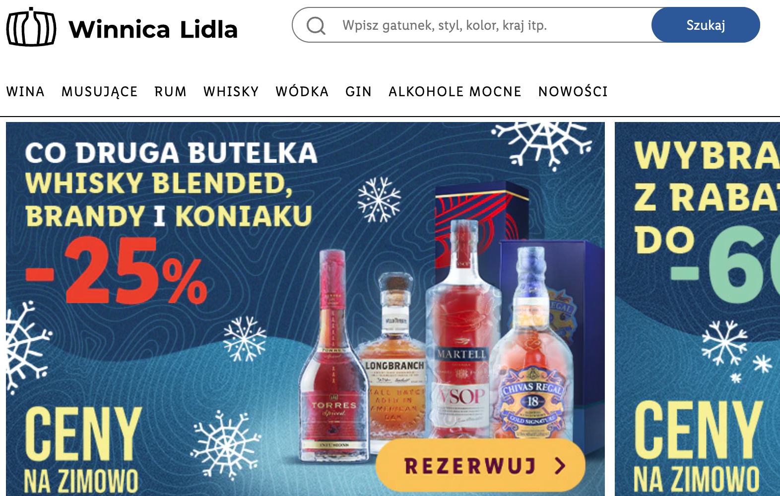 winnicalidla.pl: widok sklepu internetowego